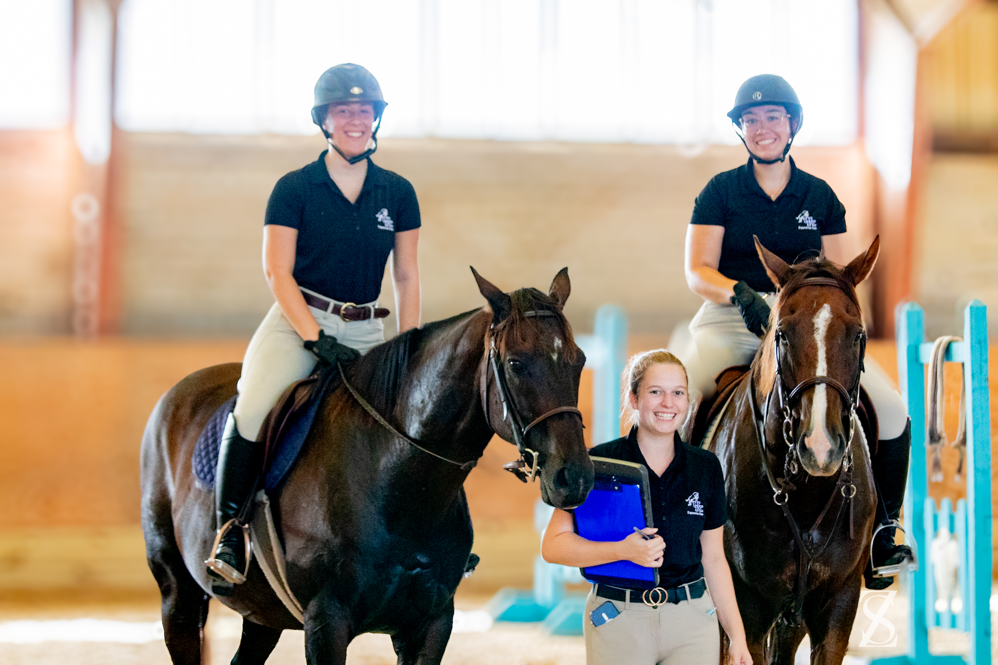 Team members of the UK IHSA Hunt Seat Team at tryouts.